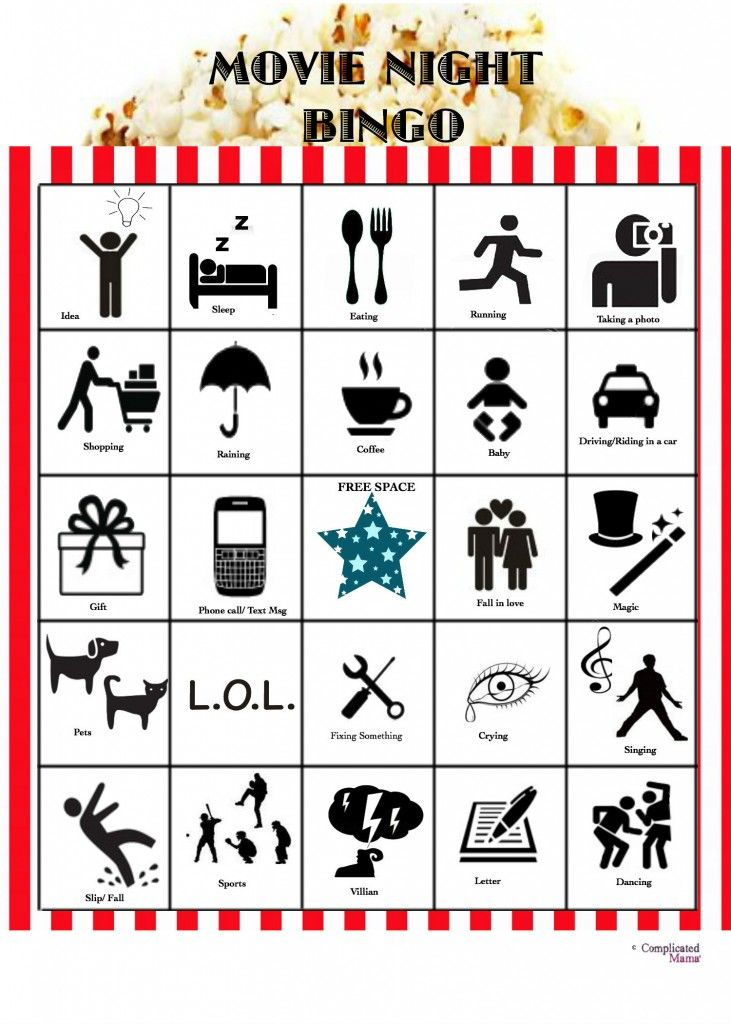 Family Movie Night Bingo With FREE Printable Bingo Game Cards Movie 