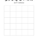 Free Printable Bridal Bingo Template