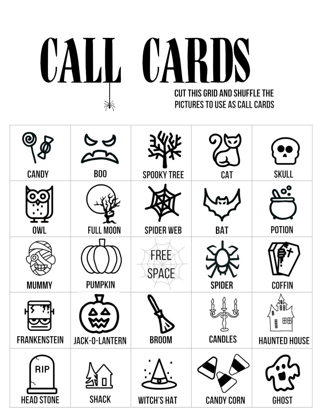 Free Printable Halloween Bingo Cards