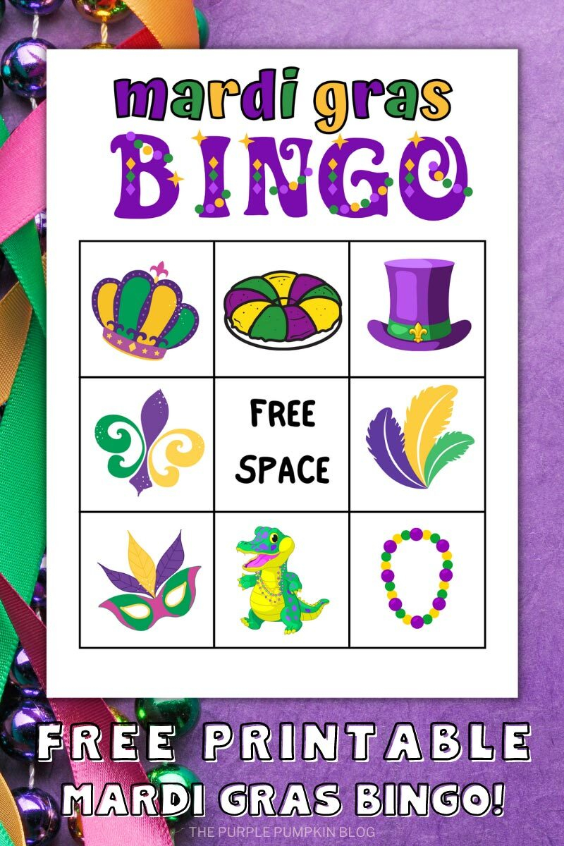 Free Printable Mardi Gras Bingo Cards For Bingo Game Night 