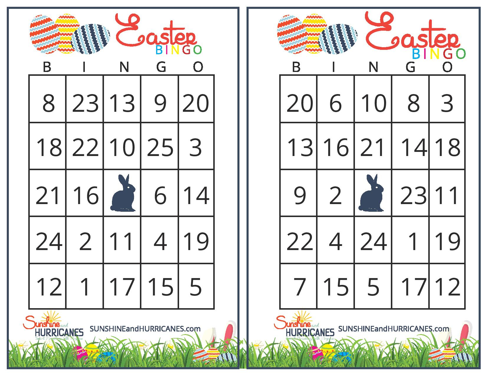 Free Printable Printable Easter Bingo Cards Family