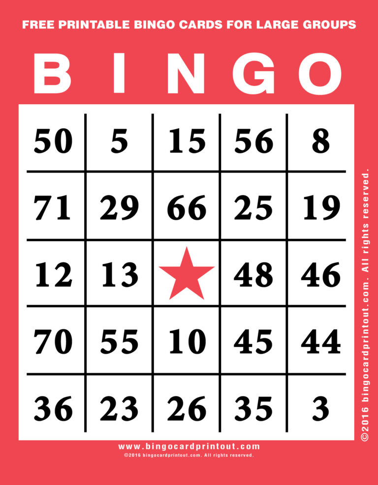 Free Printable Standard Bingo Cards Templates Printable Download