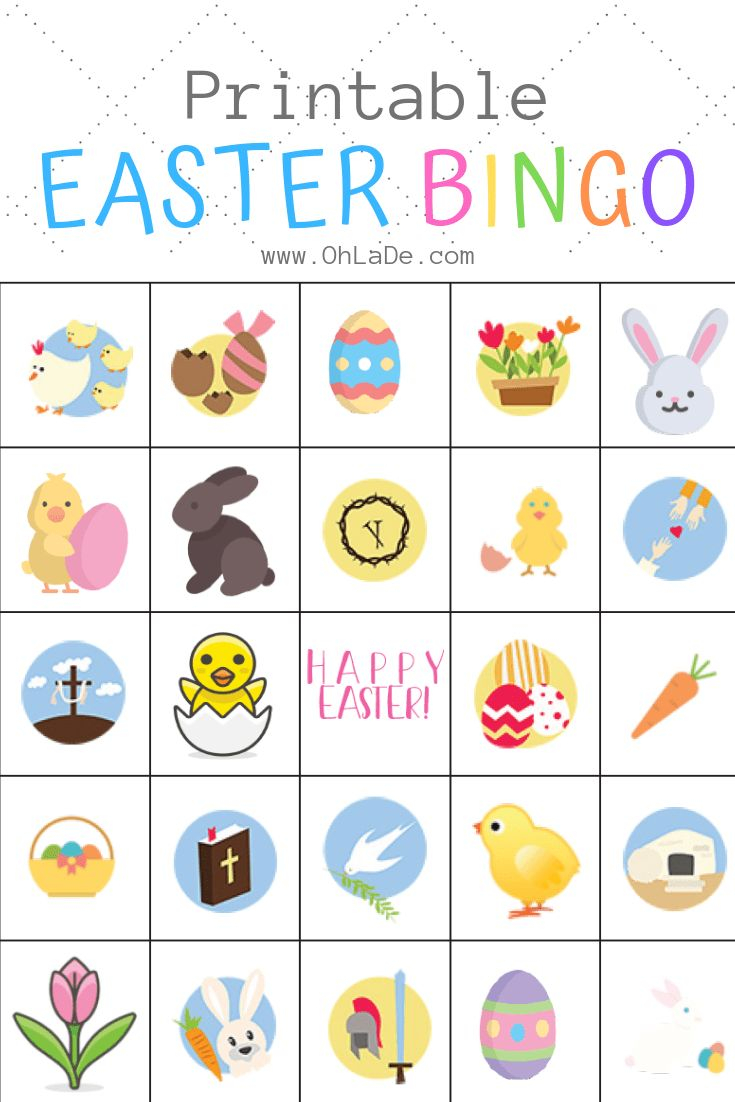 Fun Printable Easter Bingo Game OhLaDe Easter Bingo Bingo Bingo Games