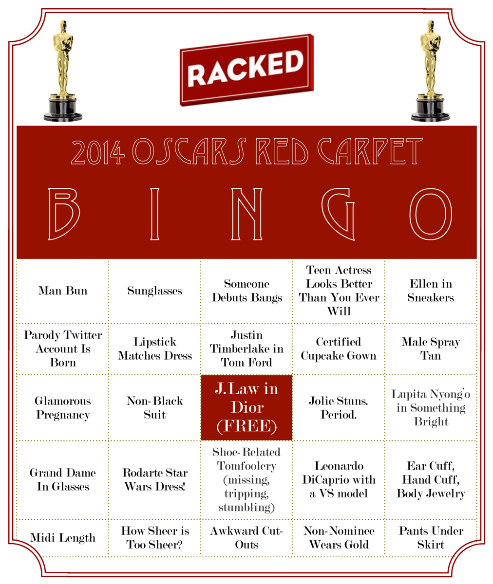 Oscars 2014 Racked s Red Carpet Bingo Racked LA