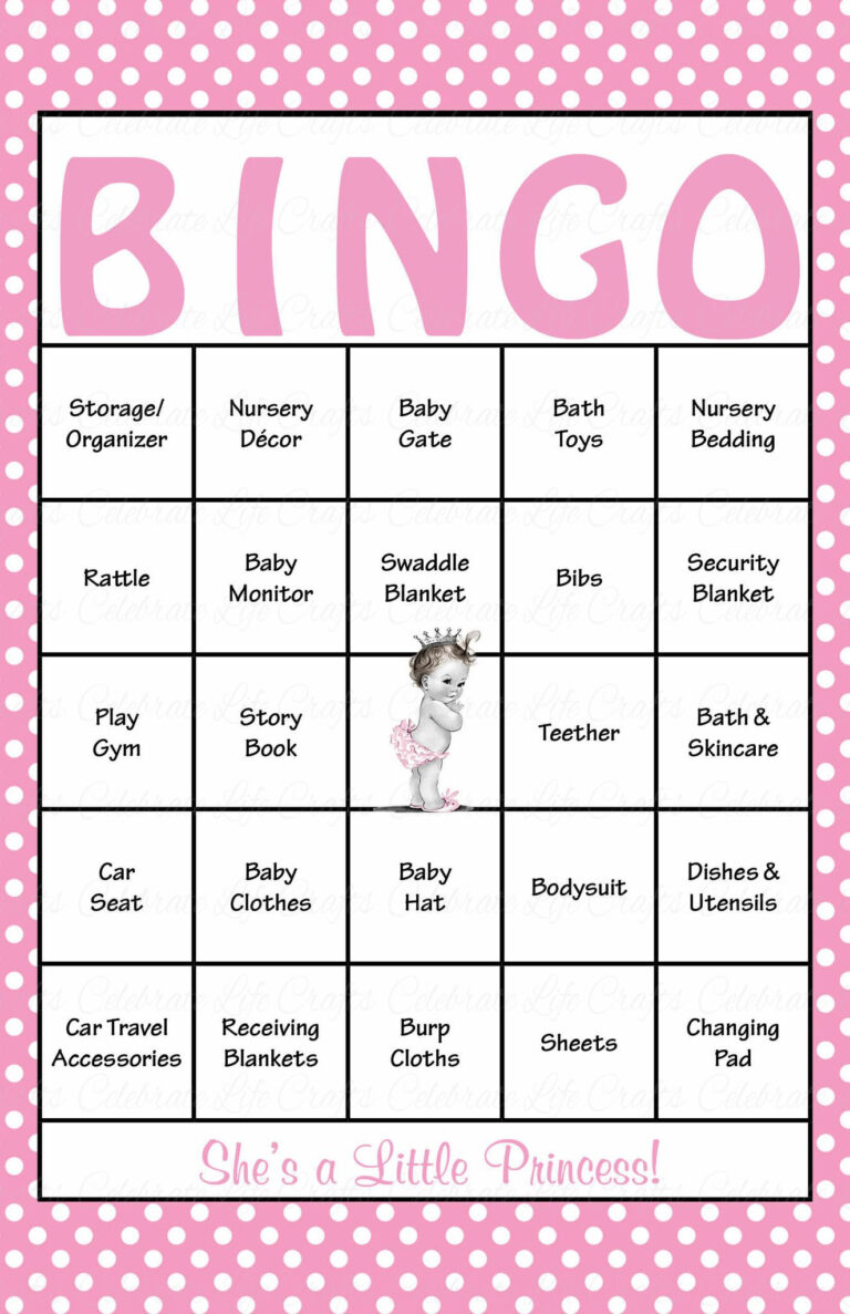 Printable Baby Shower Bingo