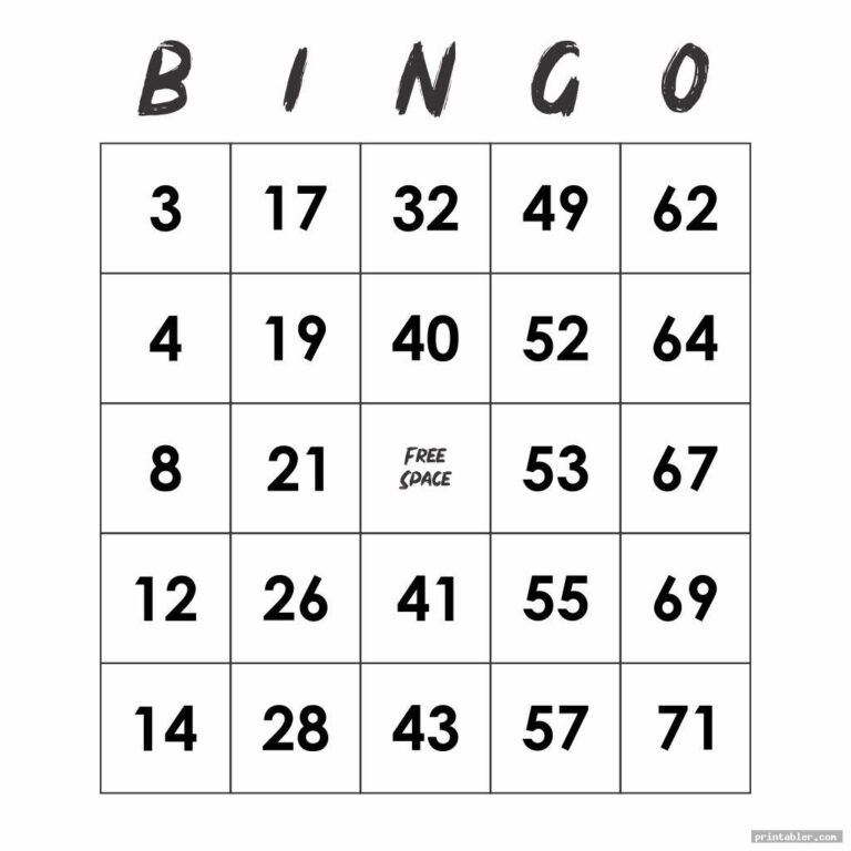 Printable Bingo Cards 1 75