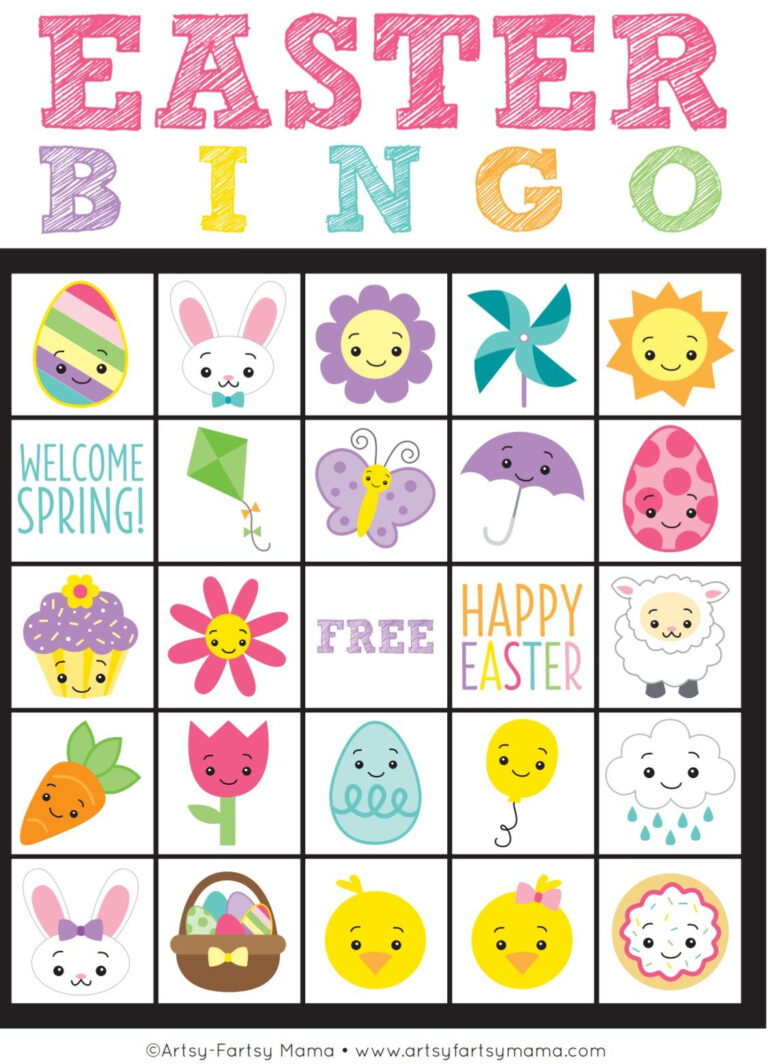 Printable Free Printable Printable Easter Bingo Cards