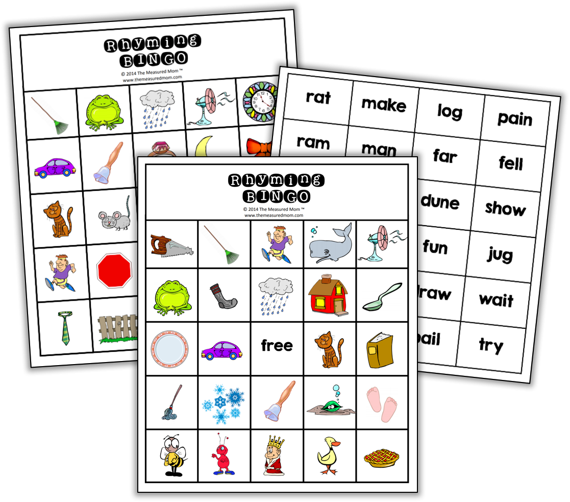 Rhyming Bingo Games The Measured Mom