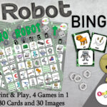 Robot Bingo Cards A Printable Boys Birthday Party Game A Etsy UK